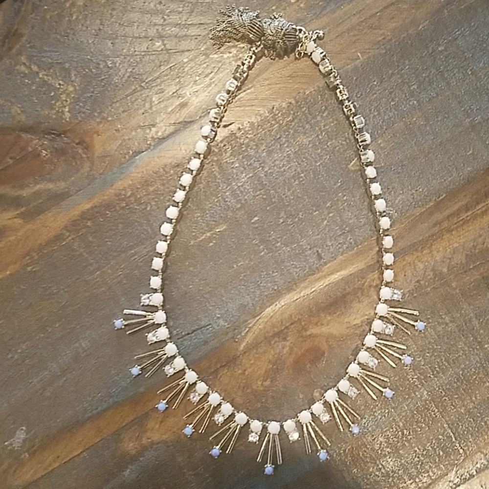 Baby blue & white Banana Republic gold necklace!